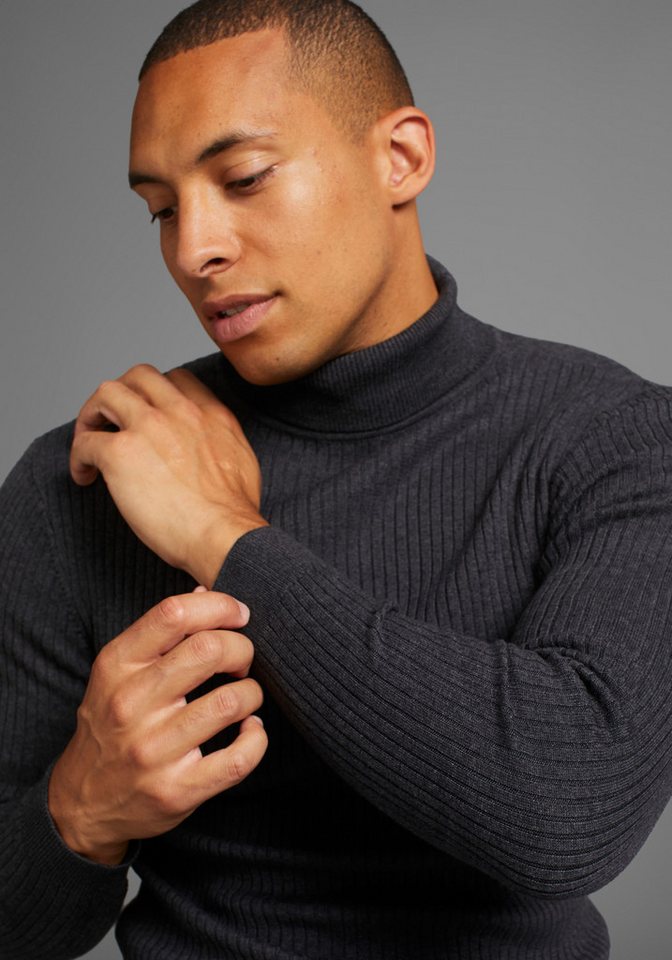 Bruno Banani Rollkragenpullover in Rippenqualität – Bild 3 von 5