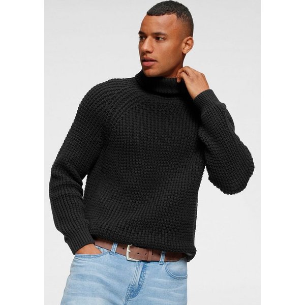 Bruno Banani Rollkragenpullover mit Markenbadge