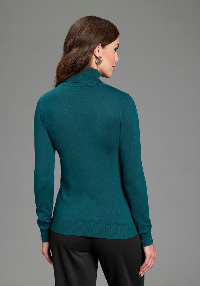 Bruno Banani Rollkragenpullover mit Rollkragen, figurbetonte Passform – Bild 3 von 5