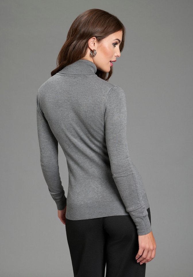 Bruno Banani Rollkragenpullover mit Rollkragen, figurbetonte Passform – Bild 2 von 5