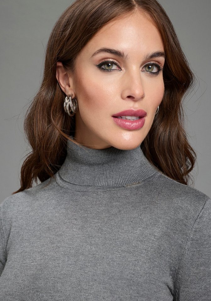 Bruno Banani Rollkragenpullover mit Rollkragen, figurbetonte Passform – Bild 3 von 5
