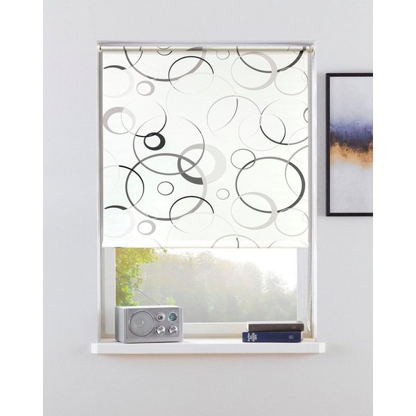 Rollo MAZE, ohne Bohren, Lichtschutz, Kreiselemente, Bruno Banani, Lichtschutz, ohne Bohren, freihängend, Klemmfix, Rollo für Fenster, Seitenzugrollo mit modern