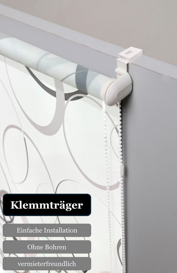Rollo MAZE, ohne Bohren, Lichtschutz, Kreiselemente, Bruno Banani, Lichtschutz, ohne Bohren, freihängend, Klemmfix, Rollo für Fenster, Seitenzugrollo mit modern – Bild 4 von 5