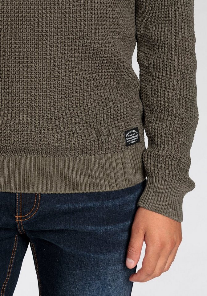 Bruno Banani Rundhalspullover mit besonderer Struktur – Bild 4 von 5