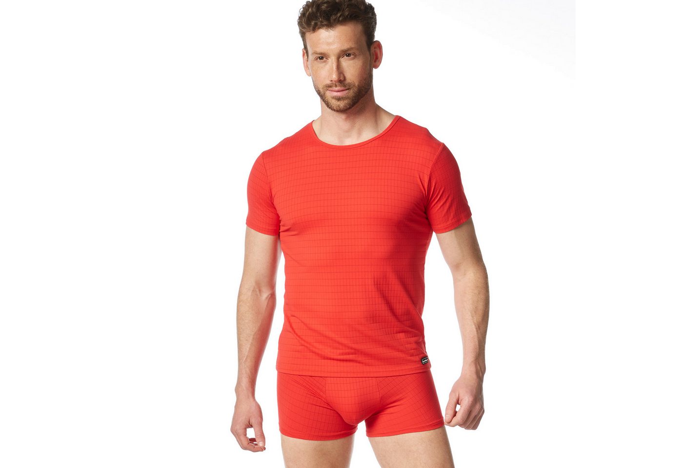 Bruno Banani Rundhalsshirt CHECK LINE 2.0 hüftbedeckend, elastisch – Bild 2 von 5