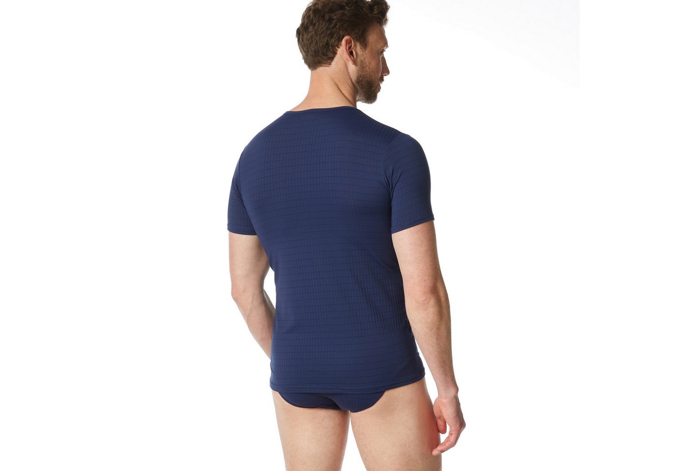Bruno Banani Rundhalsshirt CHECK LINE 2.0 hüftbedeckend, elastisch – Bild 3 von 5