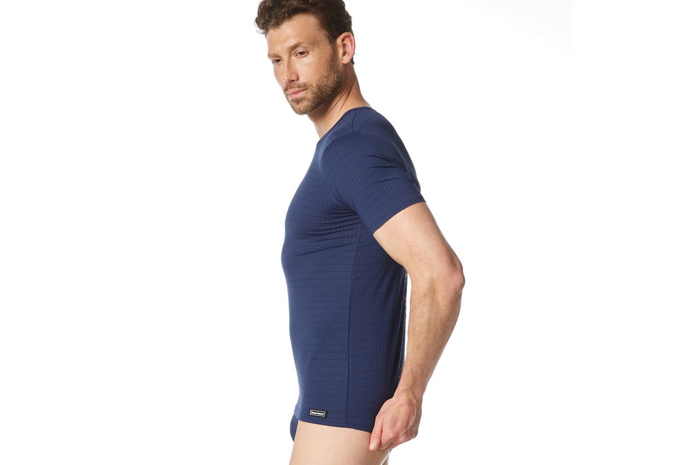 Bruno Banani Rundhalsshirt CHECK LINE 2.0 hüftbedeckend, elastisch – Bild 4 von 5