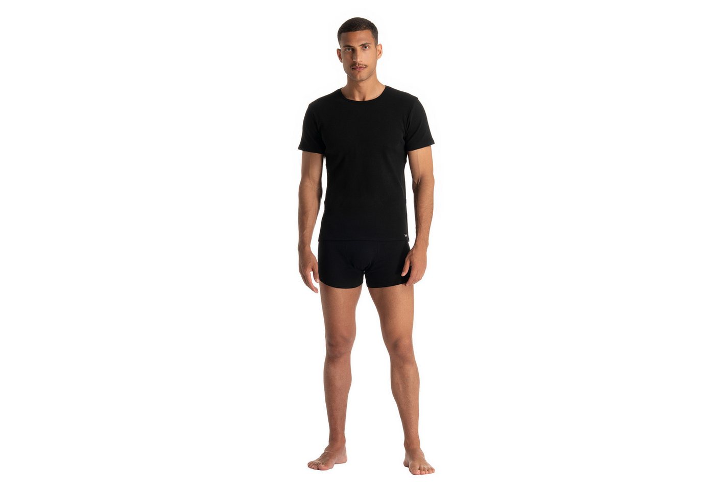 Bruno Banani Rundhalsshirt FINE RIB Feinripp, Kurzarm, Rundhalsausschnitt, Cotton-Mix – Bild 5 von 5