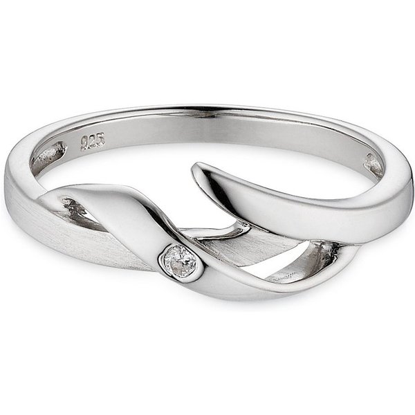 Bruno Banani Silberring Schmuck Geschenk Fingerring geschwungen, mit Zirkonia (synth)