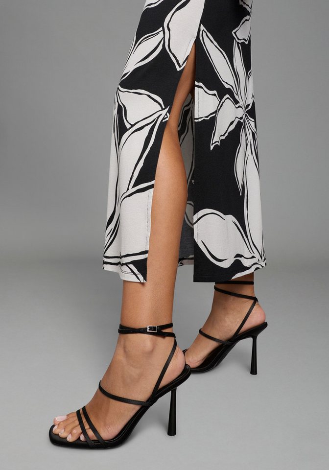 Bruno Banani Sommerkleid knöchellang, floraler Print, aus elastischer Shirtware – Bild 4 von 5
