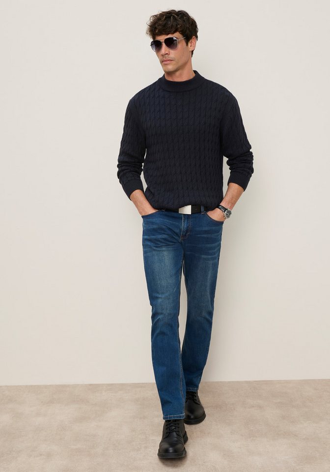 Bruno Banani Stehkragenpullover aus Strick, Regular Fit, mit normaler Länge – Bild 4 von 5
