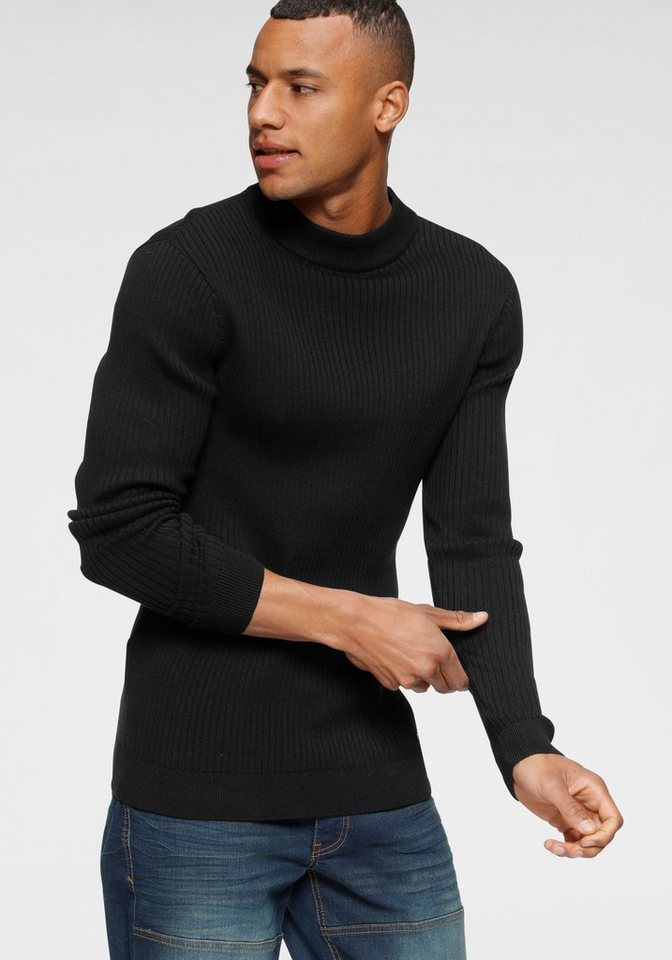 Bruno Banani Stehkragenpullover in Rippstrickoptik – Bild 2 von 5