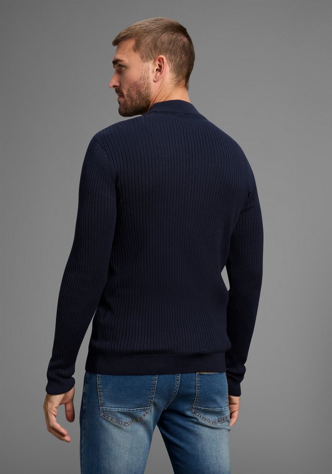 Bruno Banani Stehkragenpullover in Rippstrickoptik – Bild 4 von 5