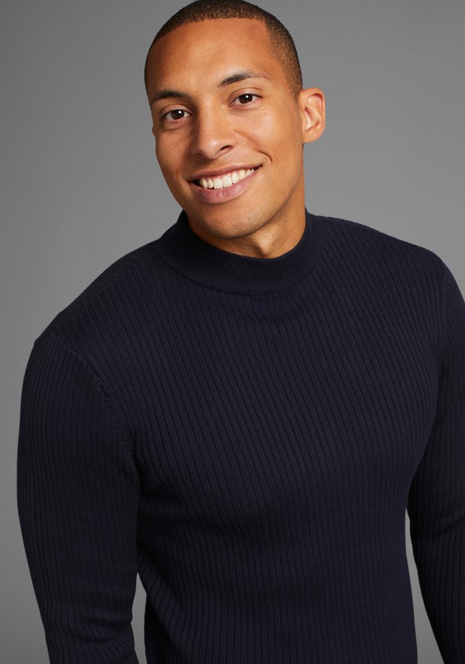 Bruno Banani Stehkragenpullover in Rippstrickoptik – Bild 5 von 5