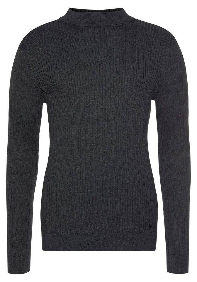 Bruno Banani Stehkragenpullover in Rippstrickoptik – Bild 5 von 5