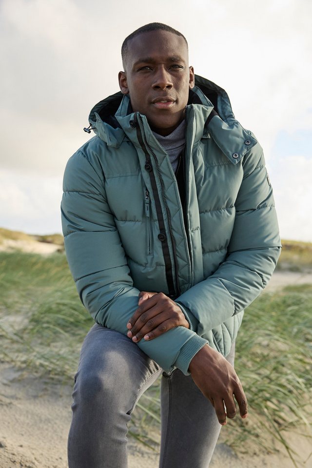Bruno Banani Steppjacke Winterjacke mit Fellimitat und abnehmbarer Kapuze – Bild 2 von 5