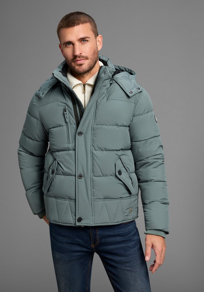 Bruno Banani Steppjacke Winterjacke mit Fellimitat und abnehmbarer Kapuze – Bild 3 von 5