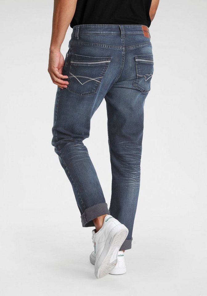 Bruno Banani Straight-Jeans Dylan gerade Beinform, Used-Waschung, niedrige Leibhöhe – Bild 2 von 5