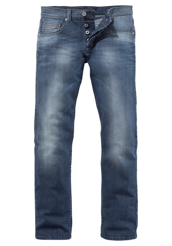 Bruno Banani Straight-Jeans Dylan gerade Beinform, Used-Waschung, niedrige Leibhöhe – Bild 5 von 5