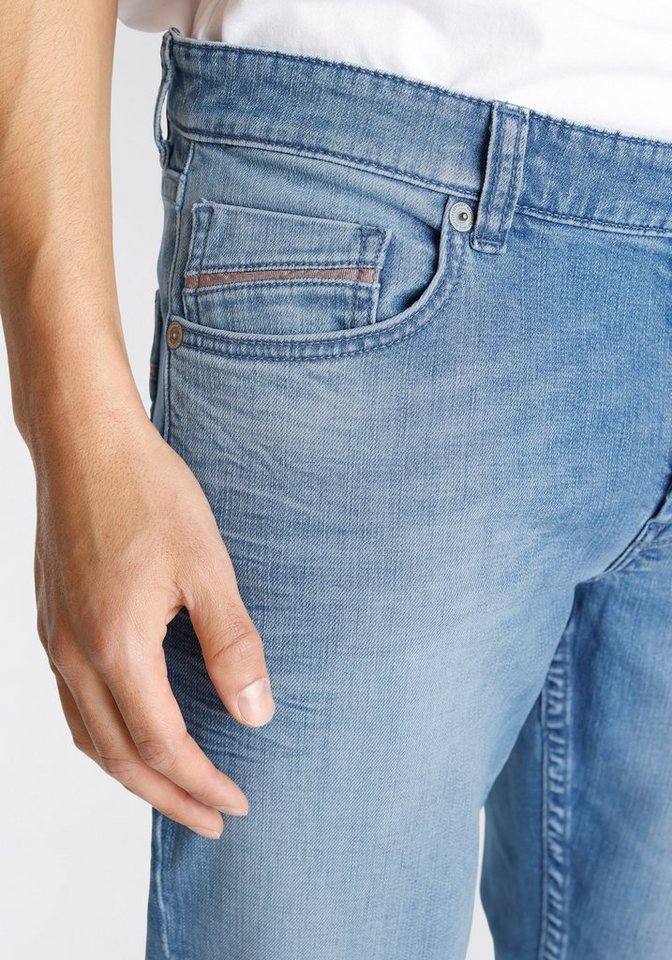 Bruno Banani Straight-Jeans Dylan gerade Beinform, Used-Waschung, niedrige Leibhöhe – Bild 3 von 5