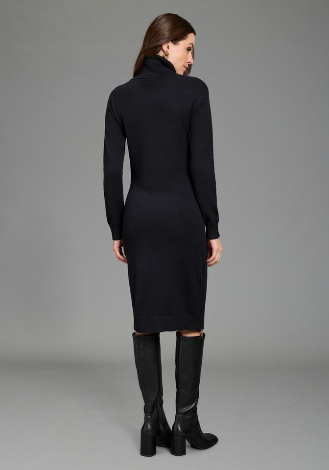 Bruno Banani Strickkleid mit Rollkragen, aus Viskosemischung, kniebedeckende Länge – Bild 2 von 5