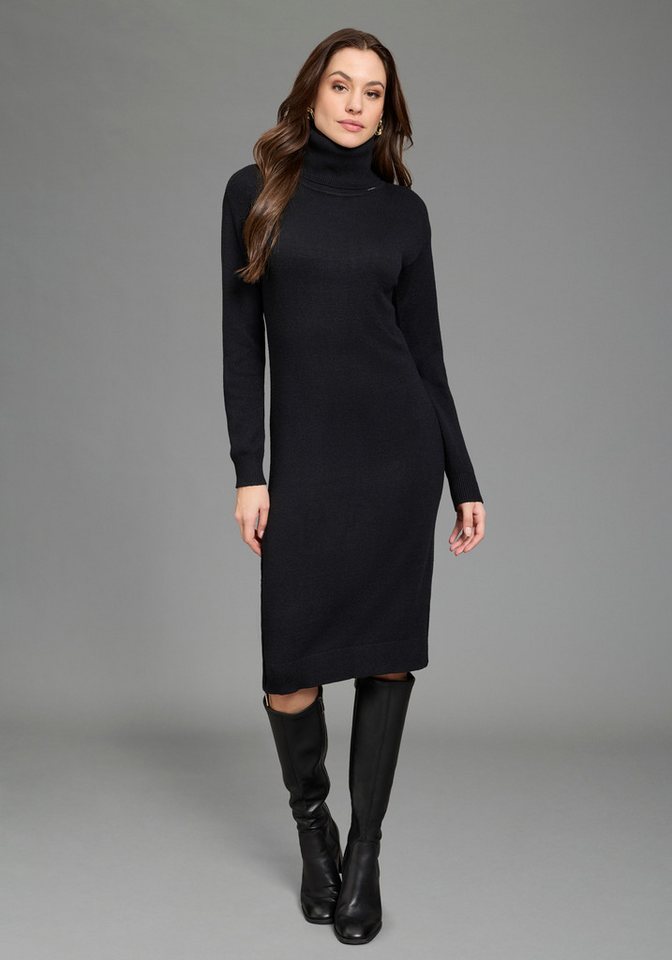 Bruno Banani Strickkleid mit Rollkragen, aus Viskosemischung, kniebedeckende Länge – Bild 4 von 5