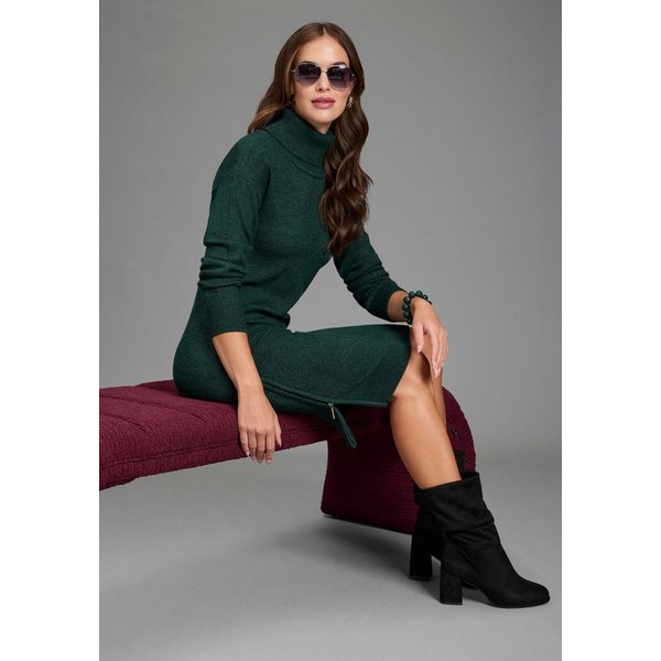 Bruno Banani Strickkleid mit Rollkragen, aus Viskosemischung, kniebedeckende Länge
