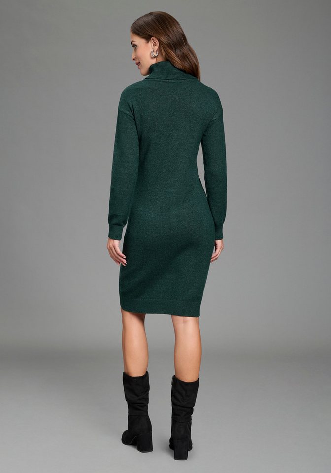 Bruno Banani Strickkleid mit Rollkragen, aus Viskosemischung, kniebedeckende Länge – Bild 2 von 5