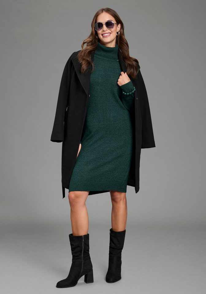 Bruno Banani Strickkleid mit Rollkragen, aus Viskosemischung, kniebedeckende Länge – Bild 5 von 5