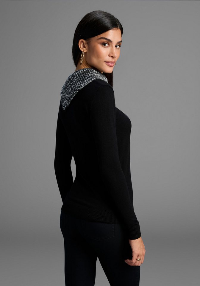 Bruno Banani Strickpullover mit offenem Rollkragen – Bild 2 von 5