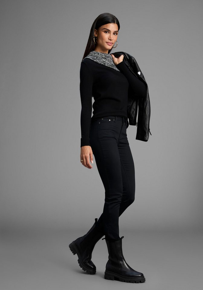 Bruno Banani Strickpullover mit offenem Rollkragen – Bild 5 von 5