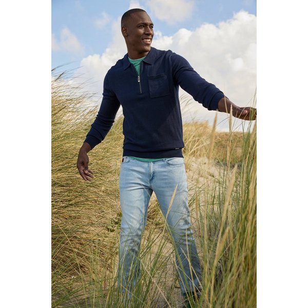 Bruno Banani Strickpullover mit Reißverschluss und Brusttasche