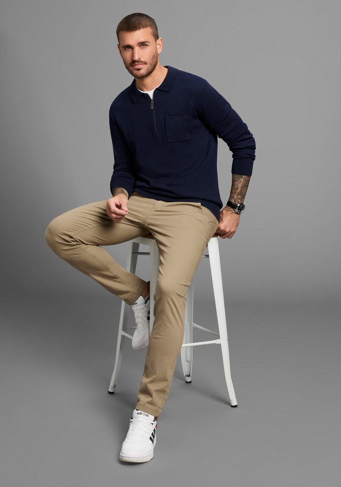 Bruno Banani Strickpullover mit Reißverschluss und Brusttasche – Bild 5 von 5