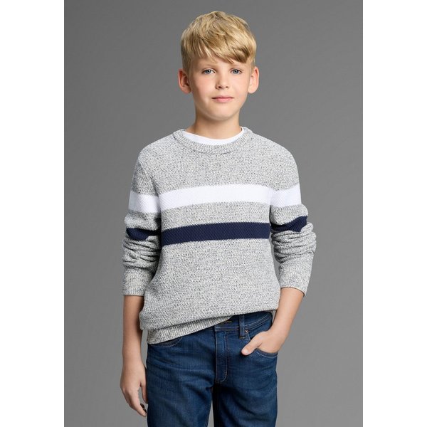 Bruno Banani Strickpullover Ringelpullover in modischer Strickstruktur für Jungen Für TEENS, Pullover in Melangeware