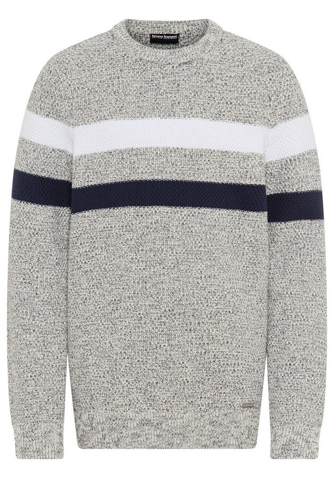 Bruno Banani Strickpullover Ringelpullover in modischer Strickstruktur für Jungen Für TEENS, Pullover in Melangeware – Bild 5 von 5