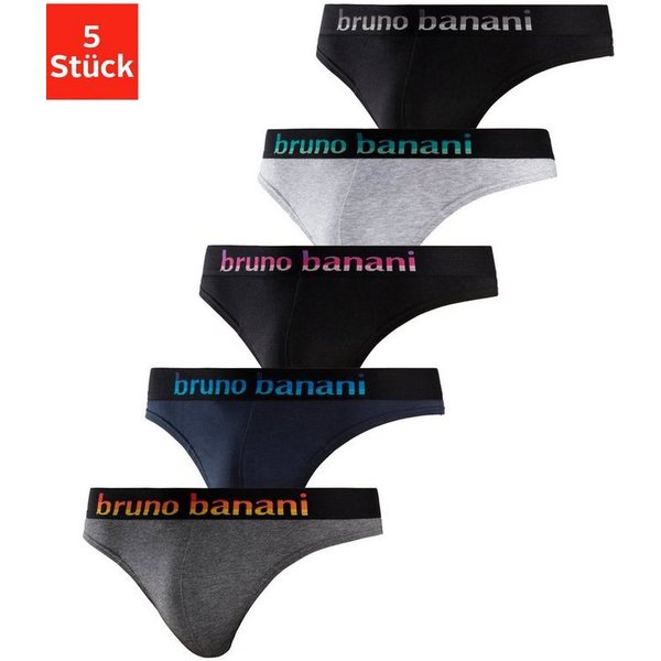 Bruno Banani String (Packung, 5-St) mit Streifen Logo Webbund