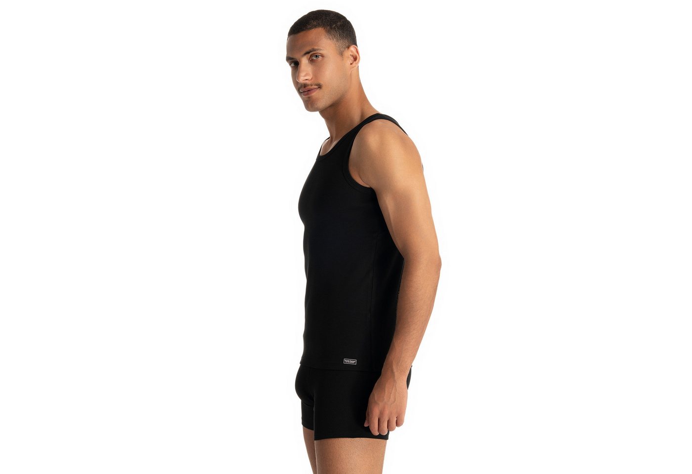 Bruno Banani T-Shirt FINE RIB mit Rundhalsausschnitt, Cotton-Mix, elastisch – Bild 3 von 5
