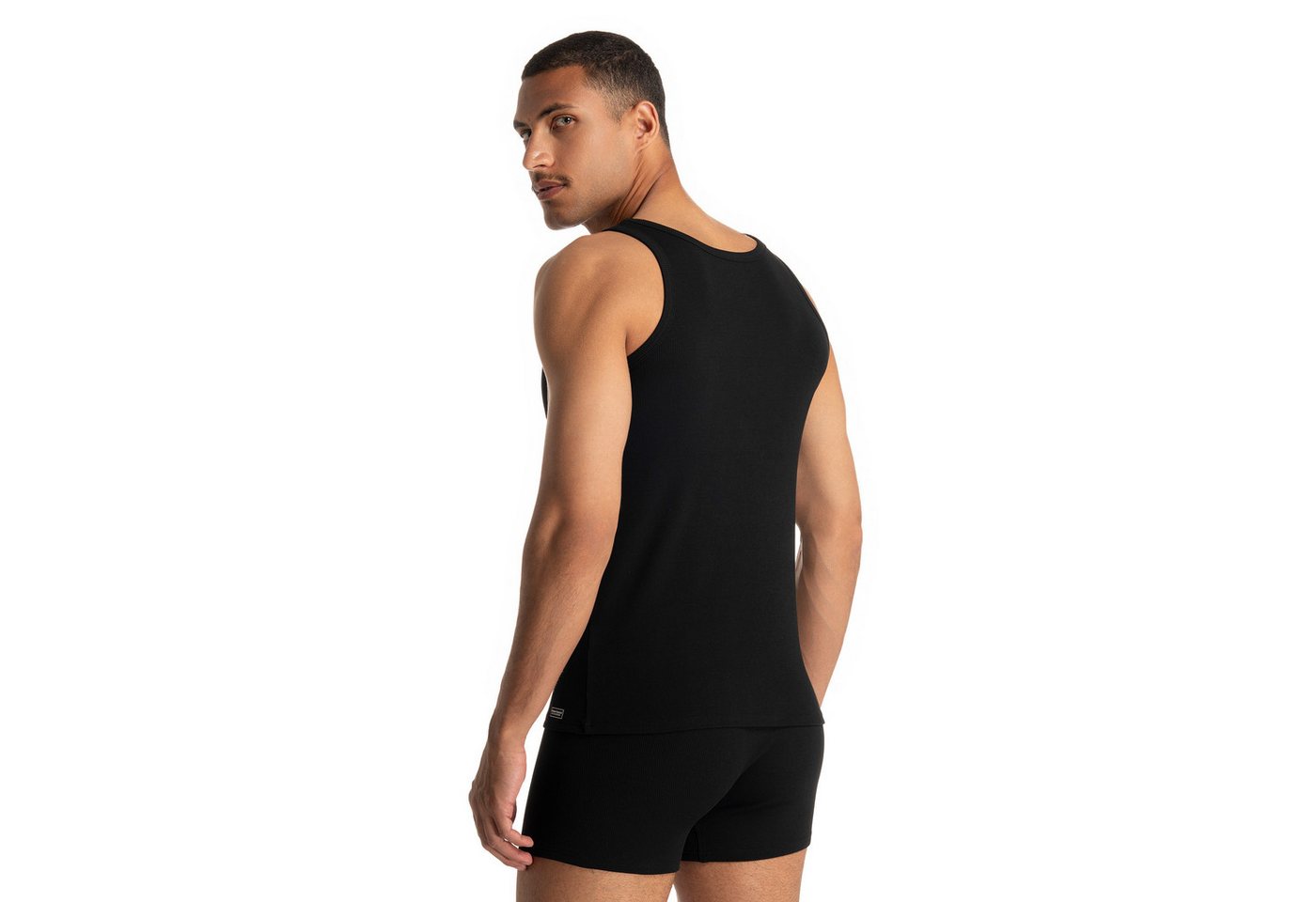 Bruno Banani T-Shirt FINE RIB mit Rundhalsausschnitt, Cotton-Mix, elastisch – Bild 4 von 5