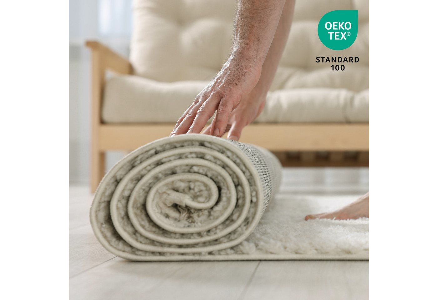 Bruno Banani Teppich Dana Teppich, besonders weich und kuschelig, Kundenliebling, rechteckig, Höhe: 30 mm, uni, Mikrofaser Teppiche, Wohnzimmer, Schlafzimmer, E – Bild 4 von 5