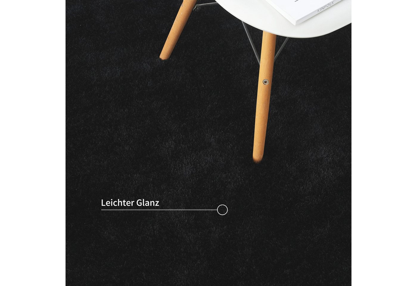 Bruno Banani Teppich Dana Teppich, besonders weich und kuschelig, Kundenliebling, rechteckig, Höhe: 30 mm, uni, Mikrofaser Teppiche, Wohnzimmer, Schlafzimmer, E – Bild 4 von 5