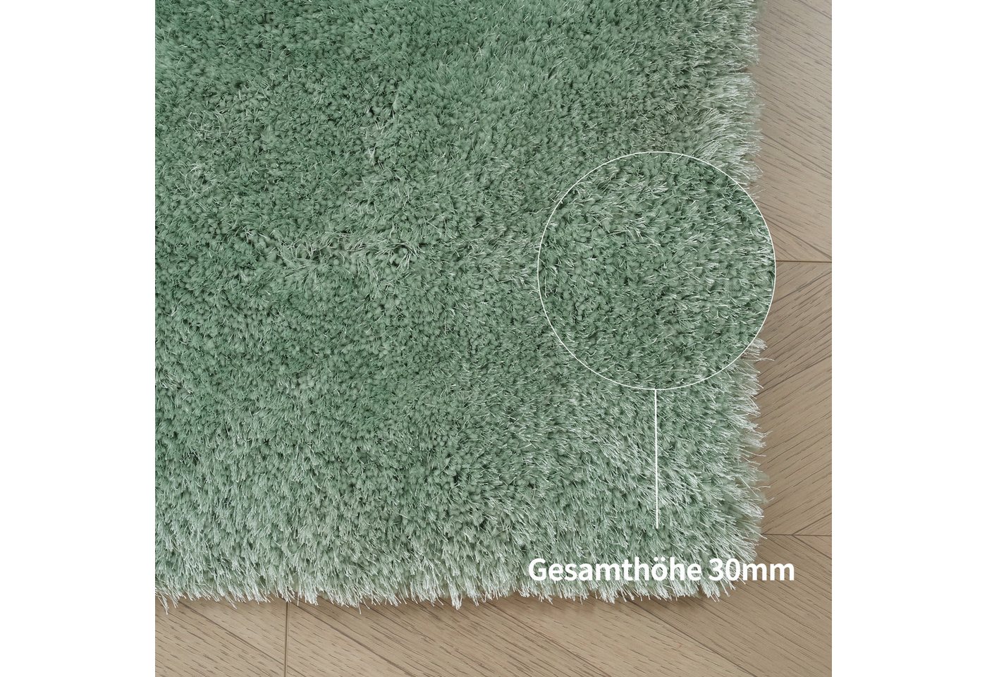 Bruno Banani Teppich Dana Teppich, besonders weich und kuschelig, Kundenliebling, rechteckig, Höhe: 30 mm, uni, Mikrofaser Teppiche, Wohnzimmer, Schlafzimmer, E – Bild 5 von 5