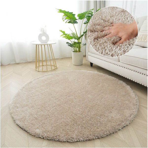 Bruno Banani Teppich Dana Teppich, besonders weich und kuschelig, Kundenliebling, rund, Höhe: 30 mm, uni, Mikrofaser Teppiche, Wohnzimmer, Schlafzimmer, Esszimm
