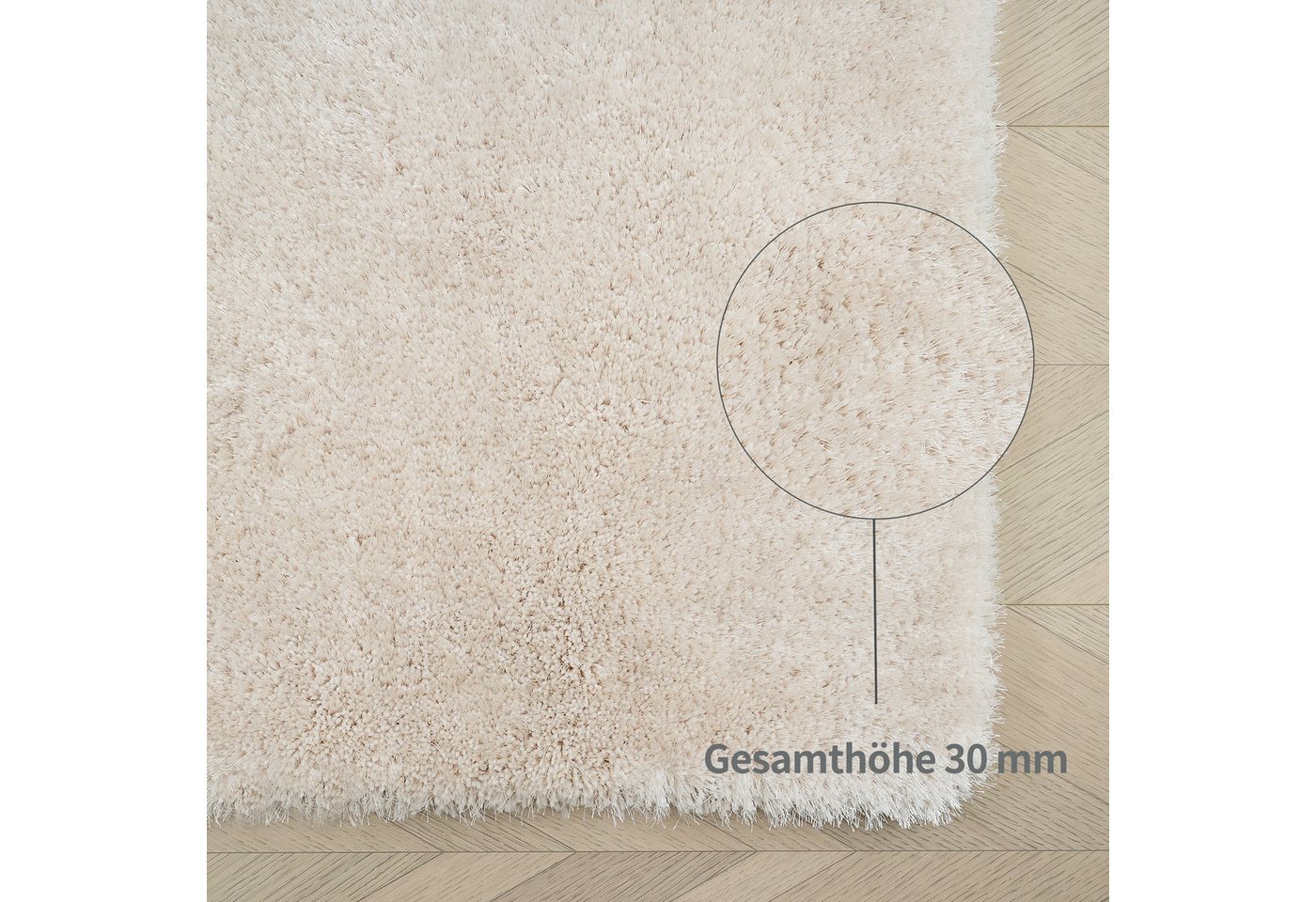 Bruno Banani Teppich Dana Teppich, besonders weich und kuschelig, Kundenliebling, rechteckig, Höhe: 30 mm, uni, Mikrofaser Teppiche, Wohnzimmer, Schlafzimmer, E – Bild 5 von 5