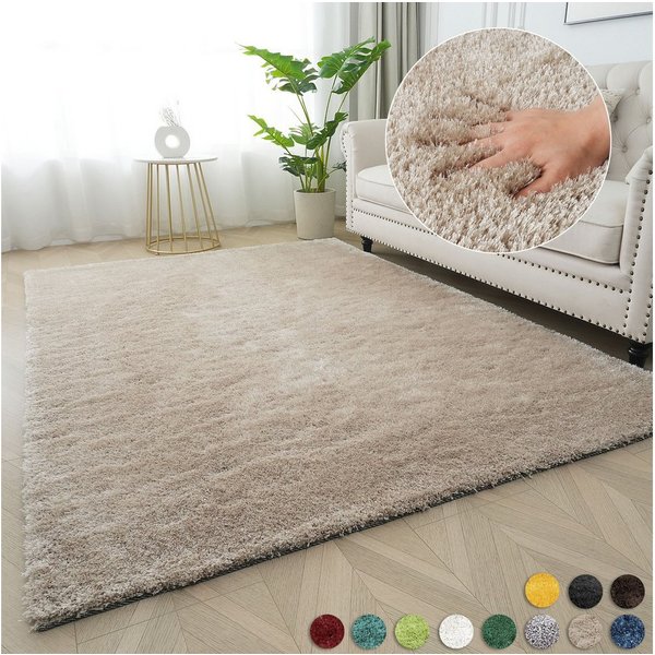 Bruno Banani Teppich Dana Teppich, besonders weich und kuschelig, Kundenliebling, rechteckig, Höhe: 30 mm, uni, Mikrofaser Teppiche, Wohnzimmer, Schlafzimmer, E