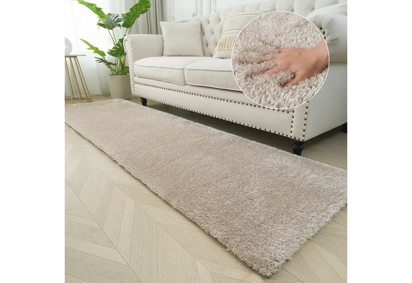 Bruno Banani Teppich Dana Teppich, besonders weich und kuschelig, Kundenliebling, rechteckig, Höhe: 30 mm, uni, Mikrofaser Teppiche, Wohnzimmer, Schlafzimmer, E – Bild 2 von 5