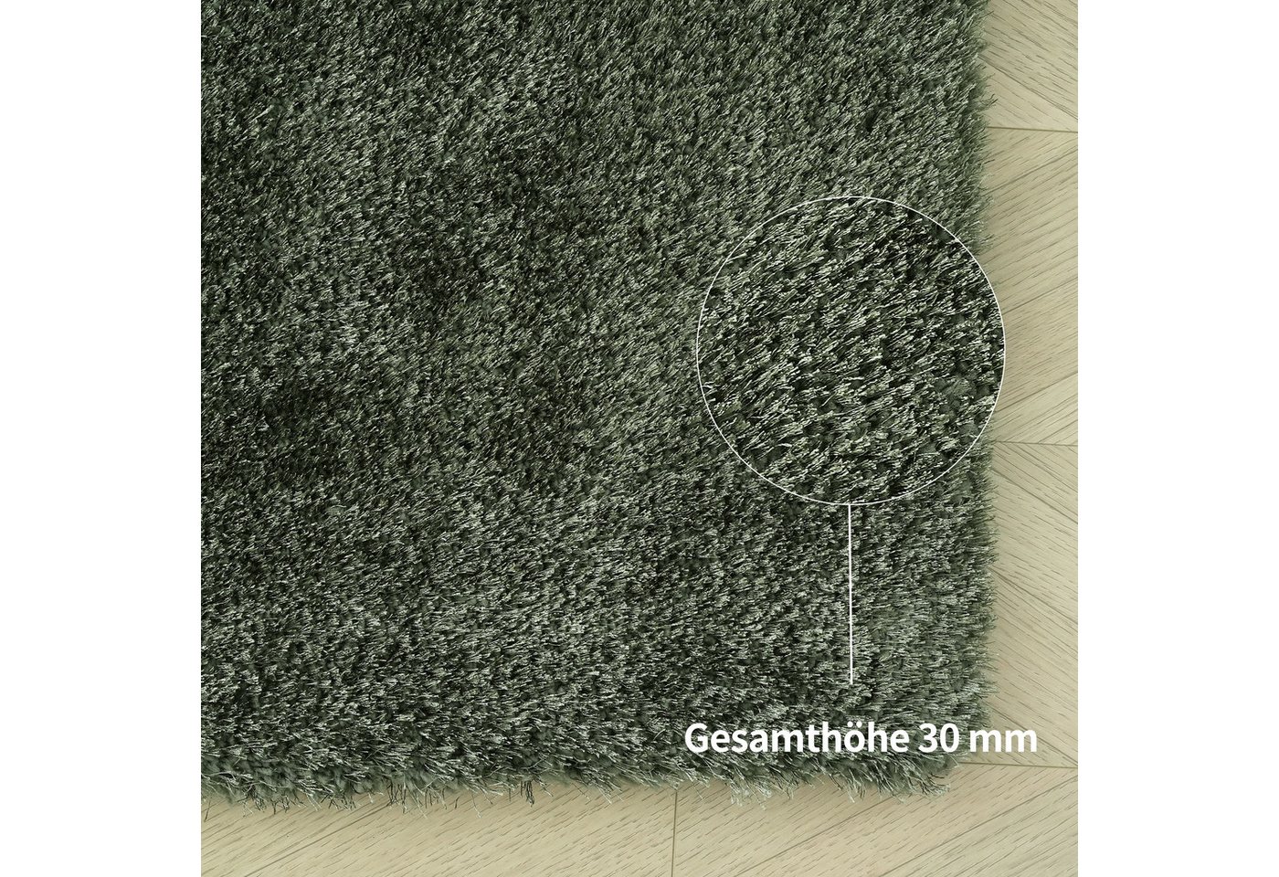 Bruno Banani Teppich Dana Teppich, besonders weich und kuschelig, Kundenliebling, rechteckig, Höhe: 30 mm, uni, Mikrofaser Teppiche, Wohnzimmer, Schlafzimmer, E – Bild 4 von 5