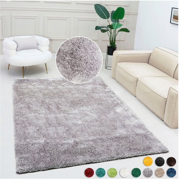 Bruno Banani Teppich Dana Teppich, besonders weich und kuschelig, Kundenliebling, rechteckig, Höhe: 30 mm, uni, Mikrofaser Teppiche, Wohnzimmer, Schlafzimmer, E
