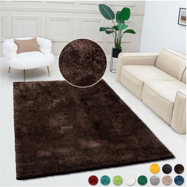 Bruno Banani Teppich Dana Teppich, besonders weich und kuschelig, Kundenliebling, rechteckig, Höhe: 30 mm, uni, Mikrofaser Teppiche, Wohnzimmer, Schlafzimmer, E