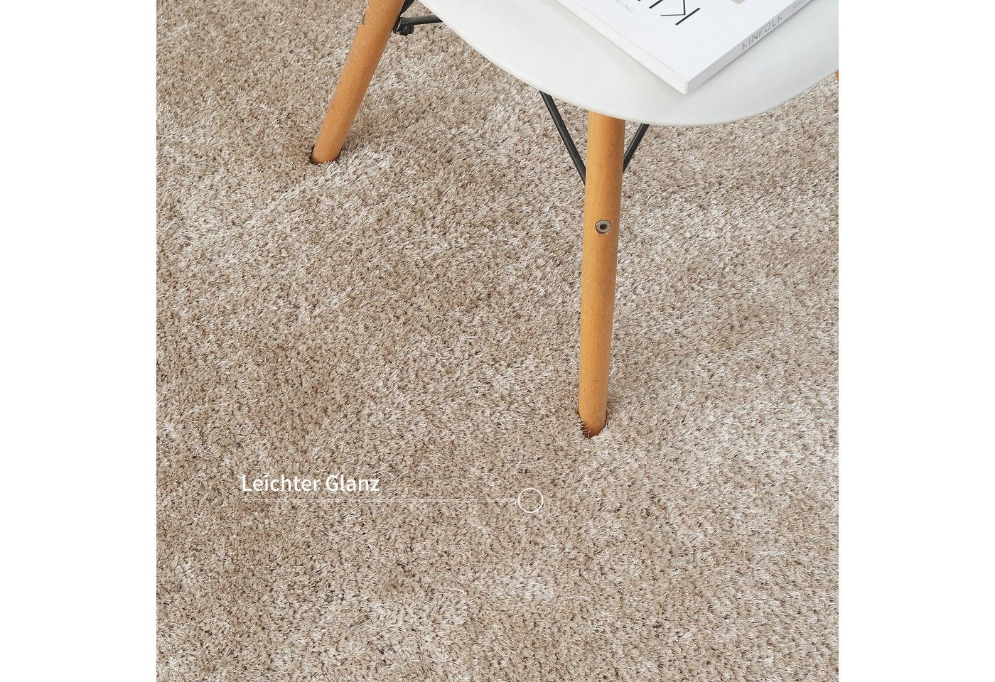 Bruno Banani Teppich Dana Teppich, besonders weich und kuschelig, Kundenliebling, rechteckig, Höhe: 30 mm, uni, Mikrofaser Teppiche, Wohnzimmer, Schlafzimmer, E – Bild 5 von 5