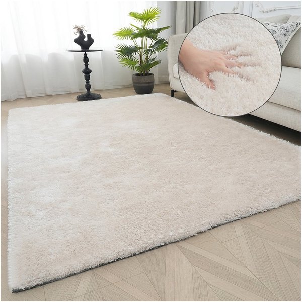 Bruno Banani Teppich Dana Teppich, besonders weich und kuschelig, Kundenliebling, rechteckig, Höhe: 30 mm, uni, Mikrofaser Teppiche, Wohnzimmer, Schlafzimmer, E